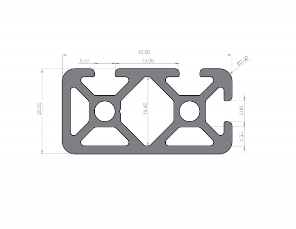 Aluminum profile 20x40 groove 5 I-type 3N90